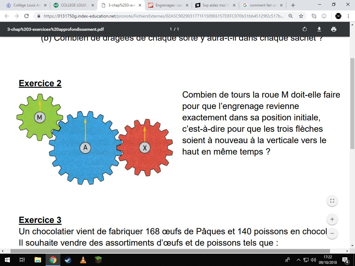 Exercices sur les transmissions axes parallèles